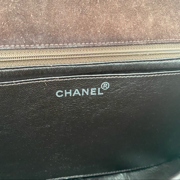 Chanel Vintage Classic Single Flap Bag Quilted Suede Medium Brown - Picture 16 of 17